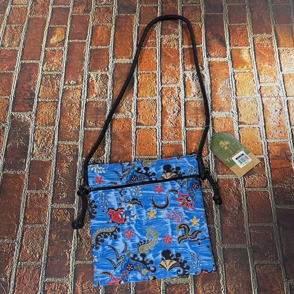 Vibrant Blue Patterned Crossbody Bag - Picture 1 of 4